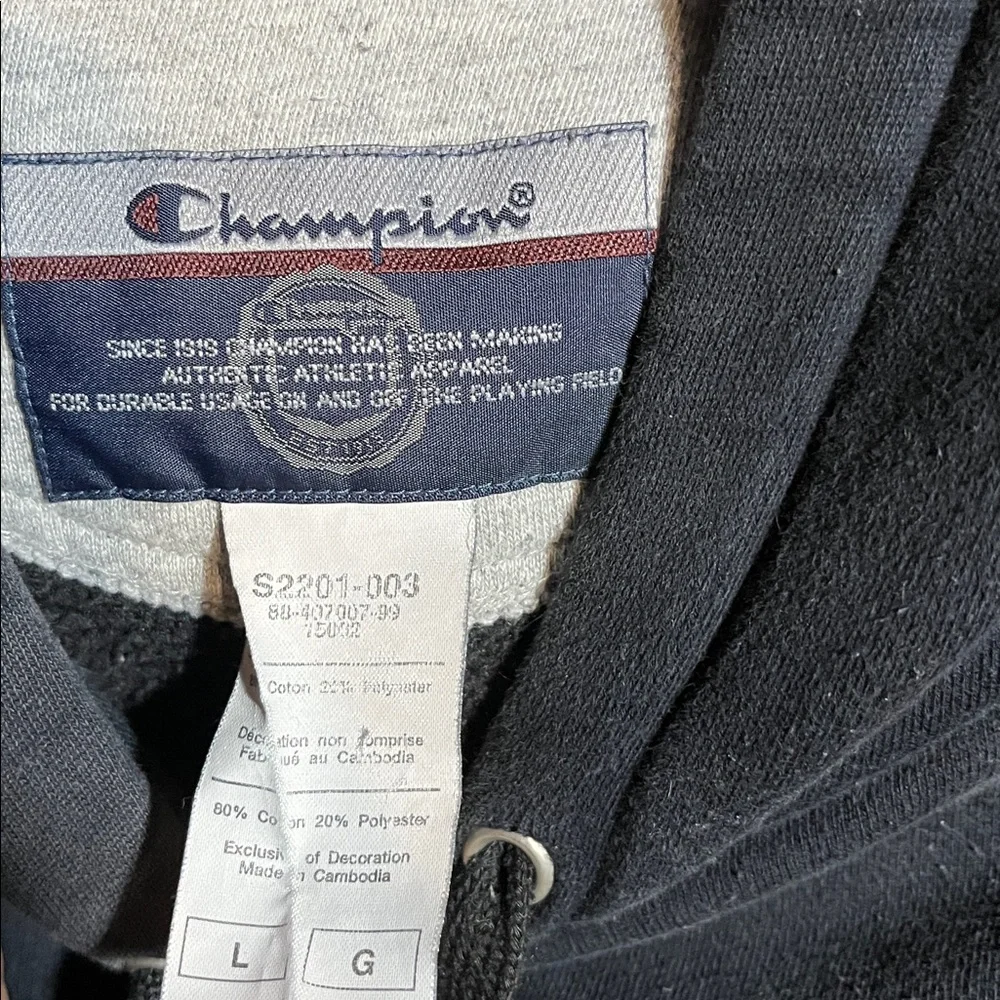 Vintage Champion Men's Dark Hoodie - Picture 4 of 8